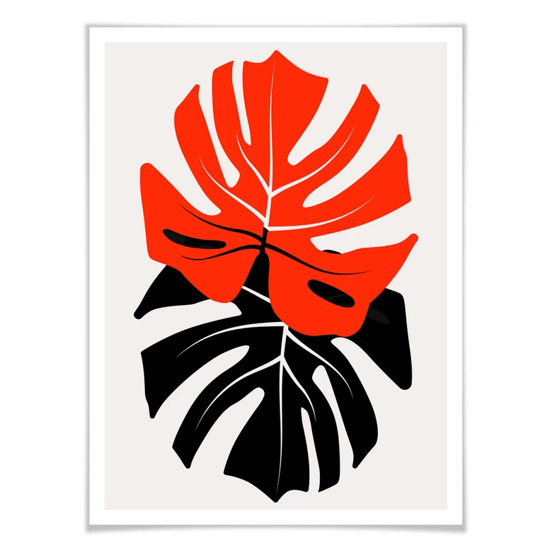 Poster Kubistika - Monstera Duett 