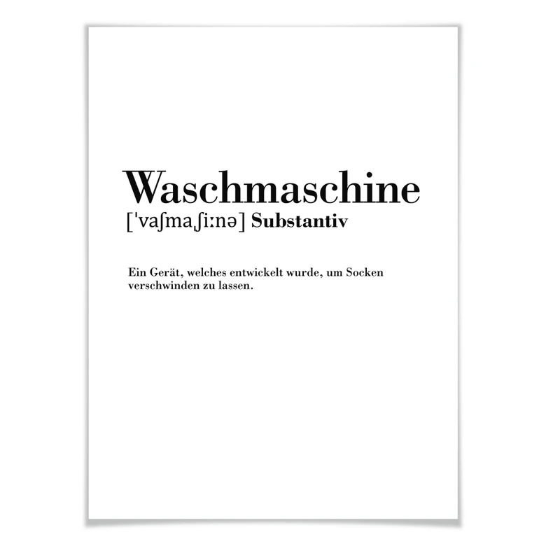 Poster Grammatik - Waschmaschine 
