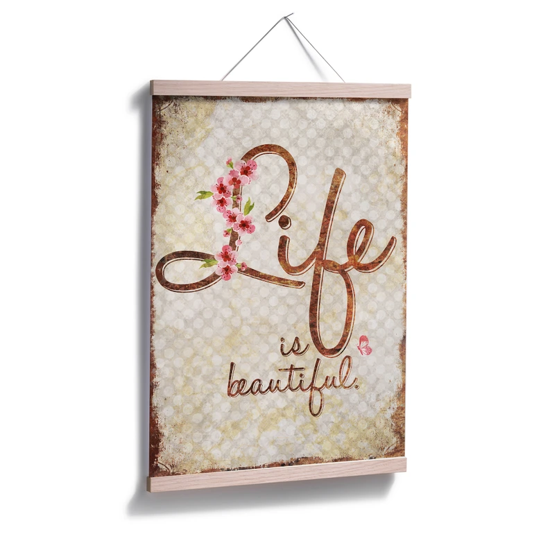 Poster Live is Beautiful - Vintage 