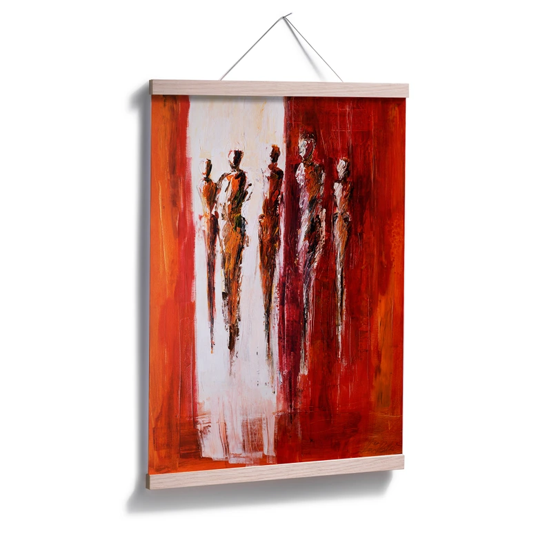 Poster Schüßler - Fünf Figuren in Rot 