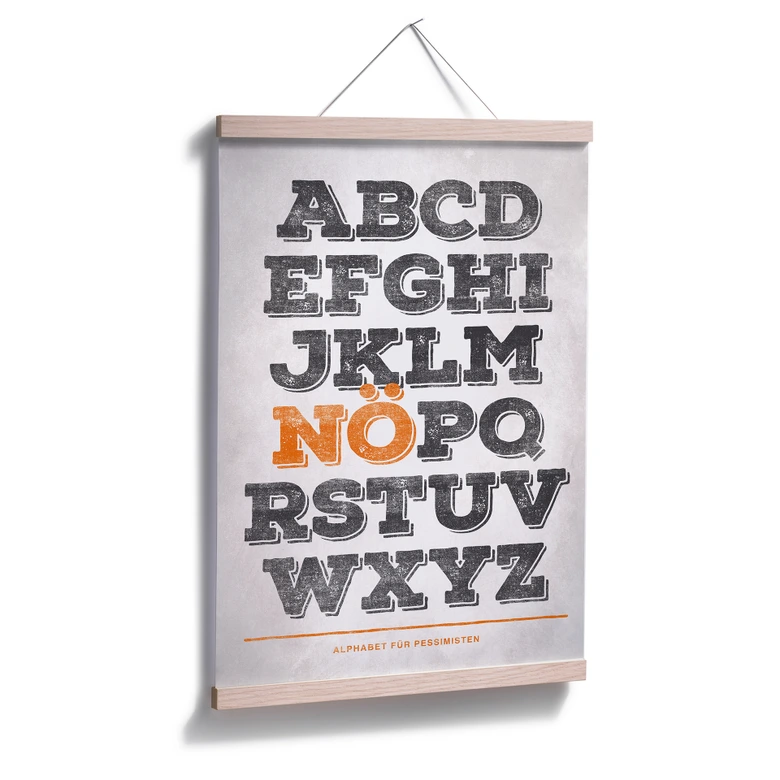 Poster Alphabet für Pessimisten 