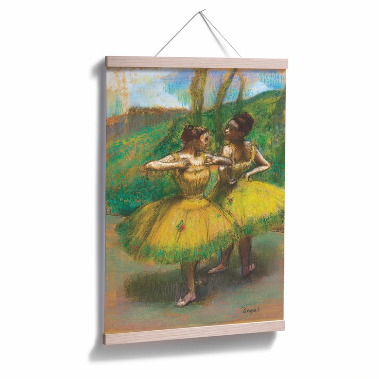 Poster Degas - Zwei Tänzerinnen in gelb 