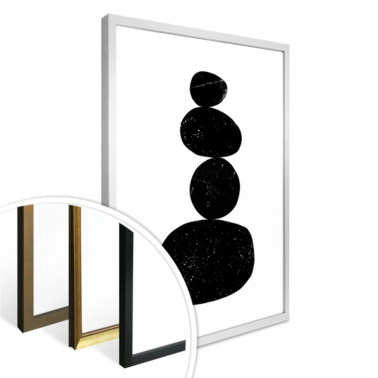Poster Nouveauprints - Pebbles 3 black 