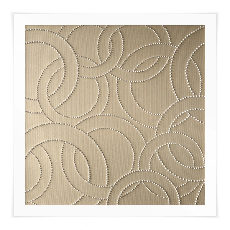 Poster Abstrakta ringar beige - Grande - Fyrkant 