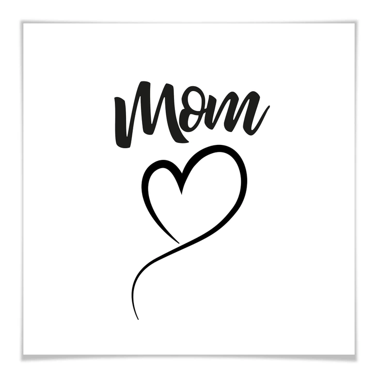 Poster Mom Herz - Quadratisch 