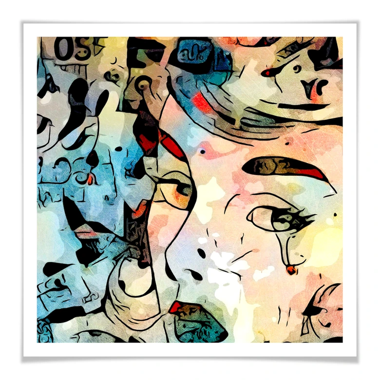 Poster Zamart - Hommage an Miro - Die Träne - Quadratisch 