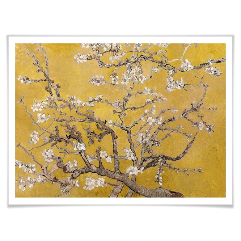 Poster van Gogh - Mandelblüte Ocker 