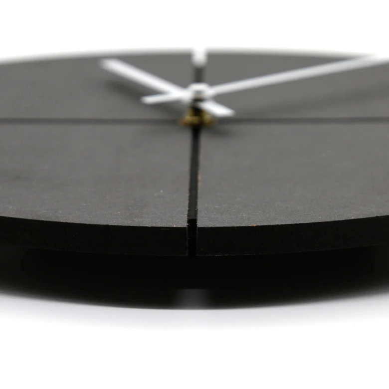 MDF Wanduhr schwarz lautlos - Rund Ø30 cm 