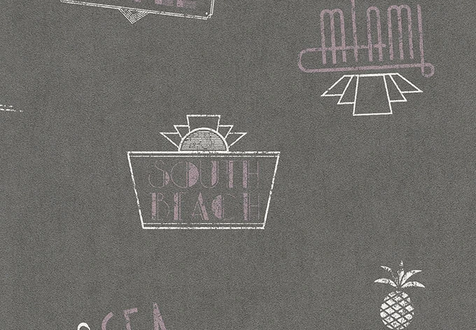 Vliestapete b.b home passion 5 schwarz, weiß, Beerentöne 