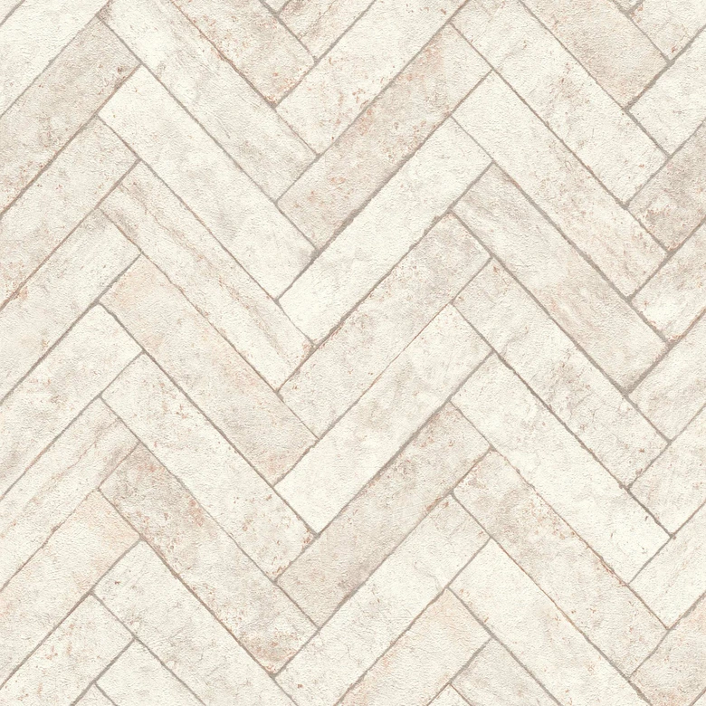 baksteen behang, steen effect behang Factory V wit 