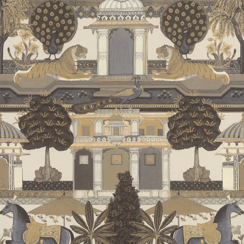 Rasch Vliestapete, Mustertapete Indian Style hellbeige 