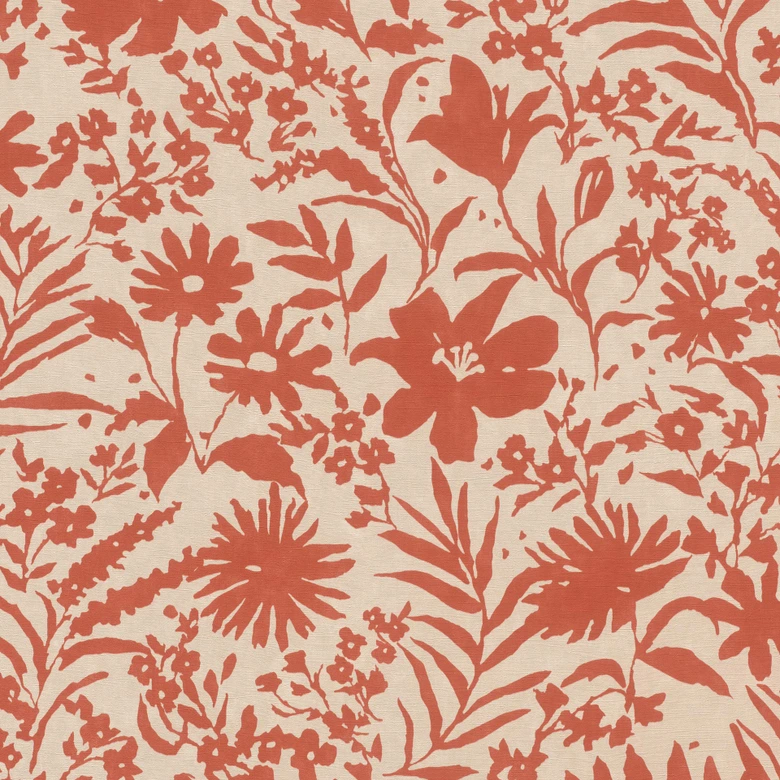 Blumentapete, Vliestapete Paraiso rot 