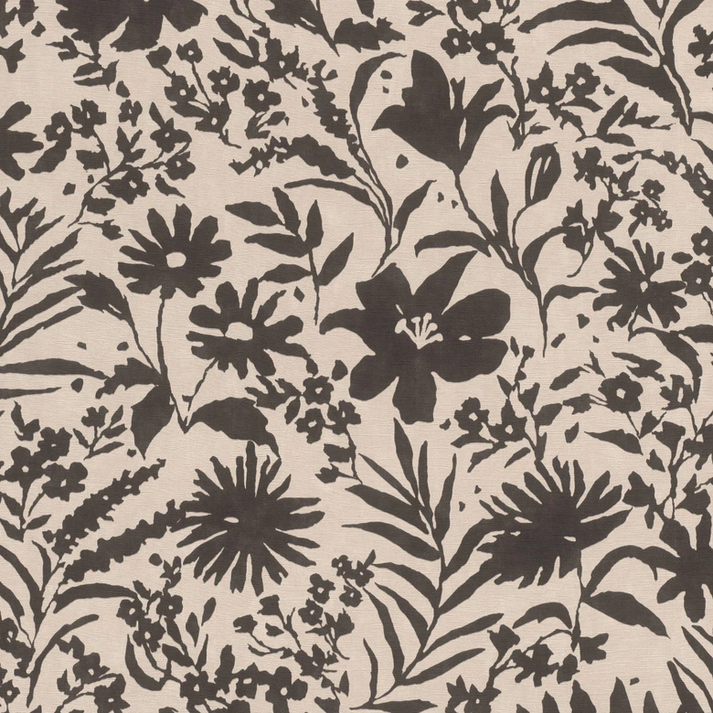 Blumentapete, Vliestapete Paraiso schwarz 