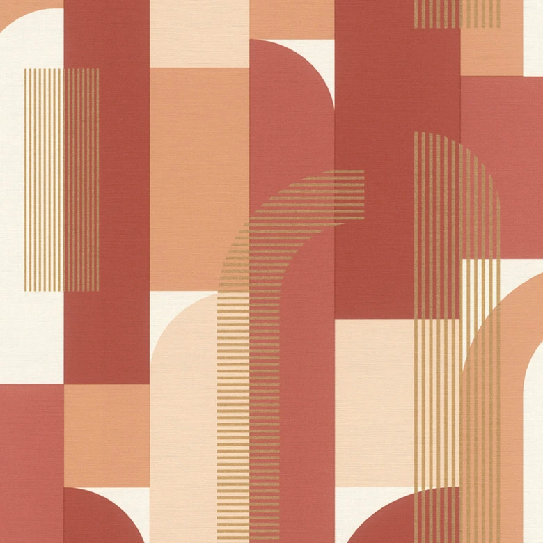 Rasch papier peint intissé, papier peint à motifs Salsa brun orangé 