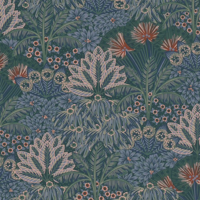 Rasch papier peint intissé, papier peint à motifs Sophia bleu gris 