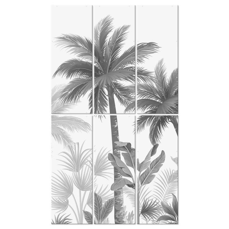 Séparation de pièce, paravent, paravent suspendu Paysage de palmiers exotiques 