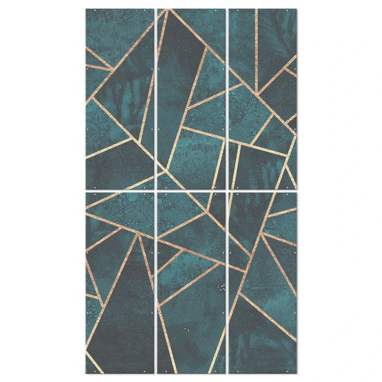 Séparation de pièce, paravent, paravent suspendu bleu pierre précieuse verte - Fredriksson 