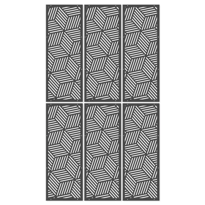 Raumteiler, Paravent, Sichtschutz hängend Geometrisches Muster - Rauten erweiterbar 