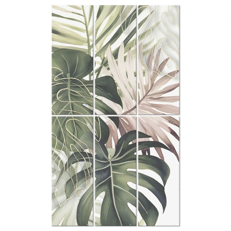 Séparation de pièce, Paravent, Paroi suspendue Feuilles tropicales - Boho - Haase 
