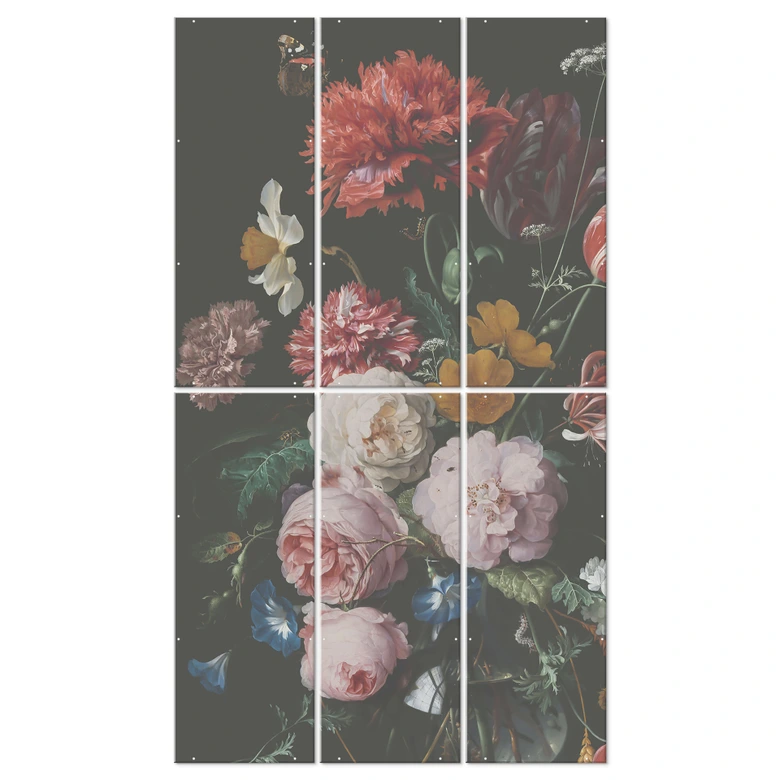 Séparation de pièce, paravent, paravent suspendu Nature morte avec fleurs dans un vase en verre - Heem 