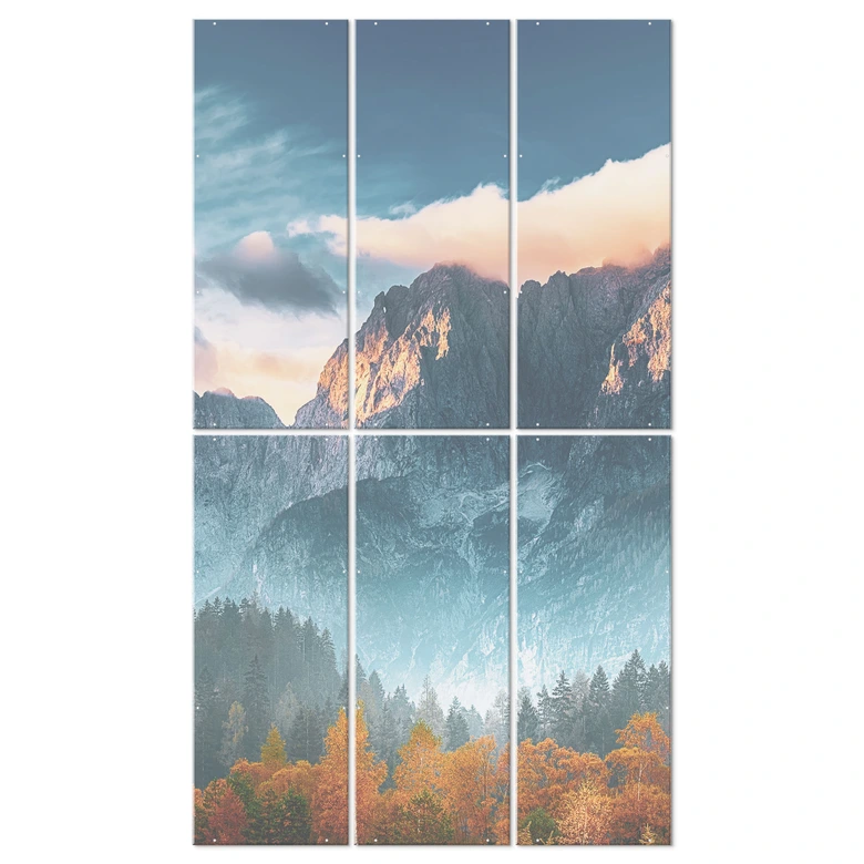 Raumteiler, Paravent, Sichtschutz hängend Herbstliche Landschaft am Gipfel Triglav 