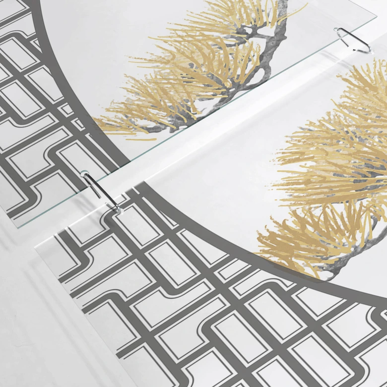 Séparation de pièce, paravent, paravent suspendu Bonsaï en fleurs - Amini 