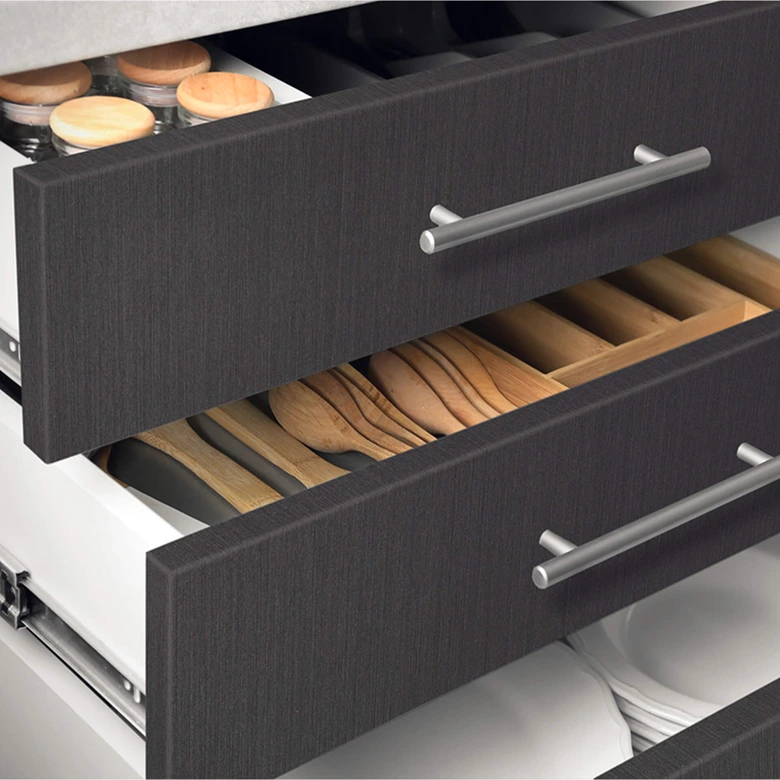 Self-adhesive film metal look, brushed anthracite - Furniture foil, kitchen splashback, bathroom foil, Tile sticker 