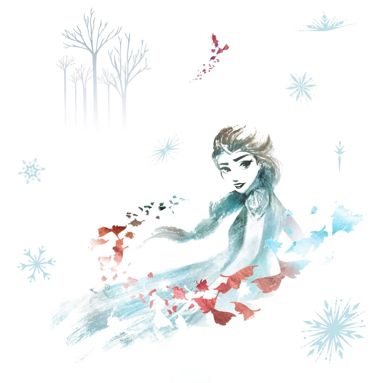 Wandsticker-Set Die Eiskönigin 2 - Elsa in wasserfarben 