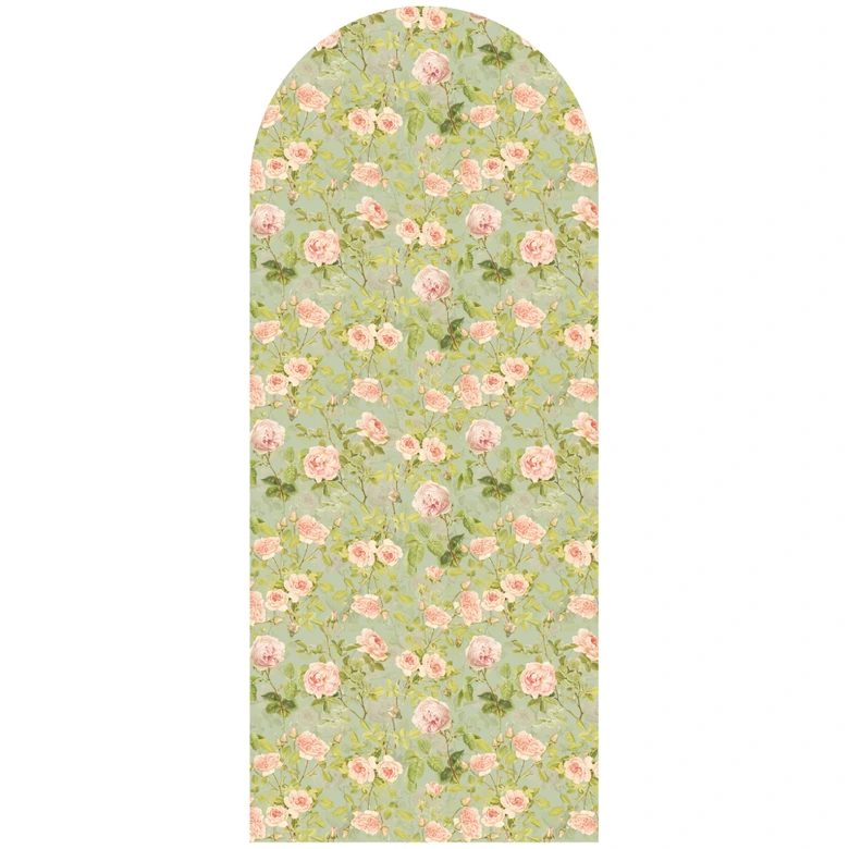 Wandtattoo Rundbogen Wandpaneel Rosengarten - UN Design - schmal 