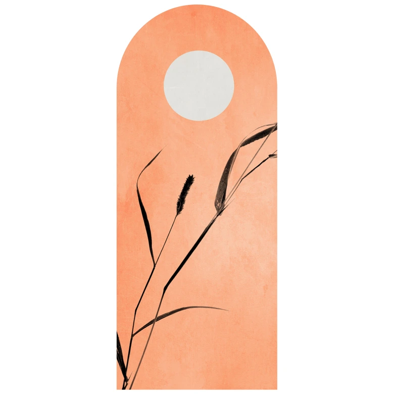 Wallsticker buet vægpanel siv i ferskenfarvet solskin - Cubistika - smal 