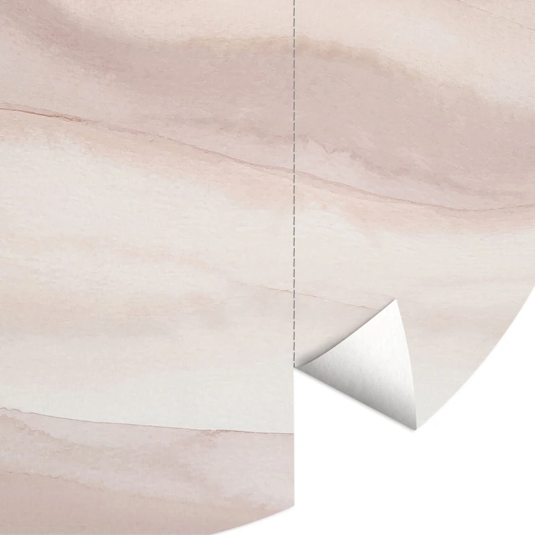 Fototapete Sanfte Hügel in Aquarell - Bloomery Decor - Rund - Selbstklebend/Vlies 