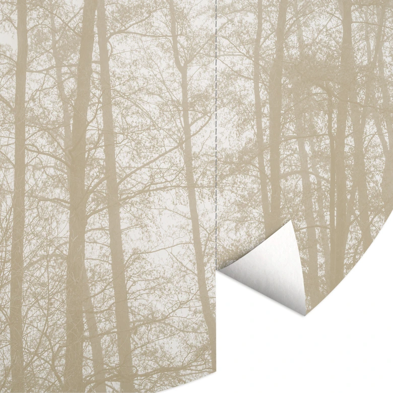 Papier peint photo Forêt d'hiver silencieuse - Böhmer - rond - adhésif/non tissé 
