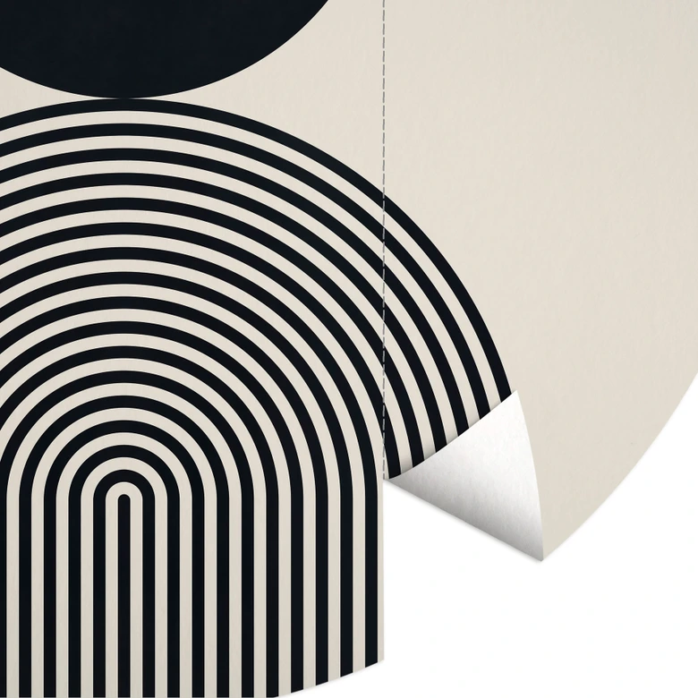 Wall Mural Abstract lines and circles in harmony - Costa - Round - non self-adhesive/self-adhesive wallpapers 
