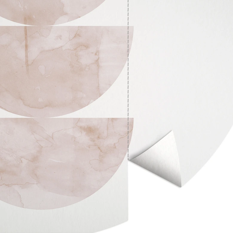 Geometrisk balans - Abstrakt komposition - Costa - Rund Fototapet - non-woven tapet/självhäftande non-woven tapet 