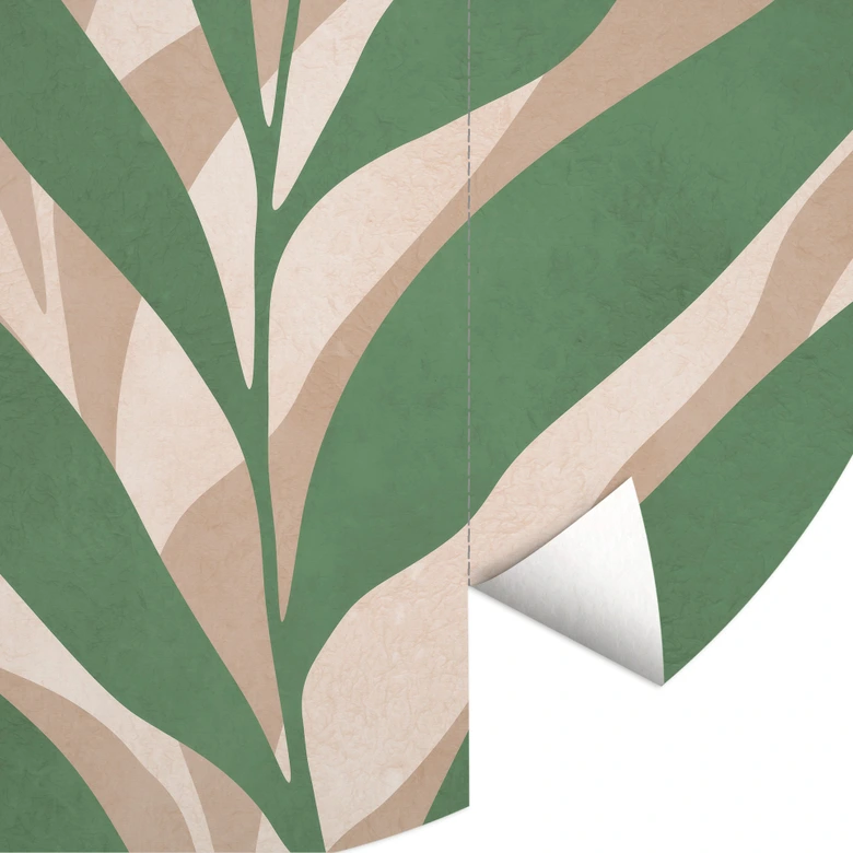 Wall Mural Tropical branches in a soft play of colors - Costa - Round - non self-adhesive/self-adhesive wallpapers 