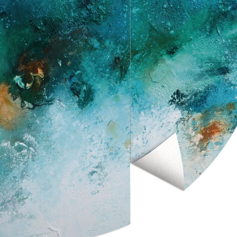 Fruset vatten - Fedrau - Fototapet, rund - non-woven tapet/självhäftande non-woven tapet 