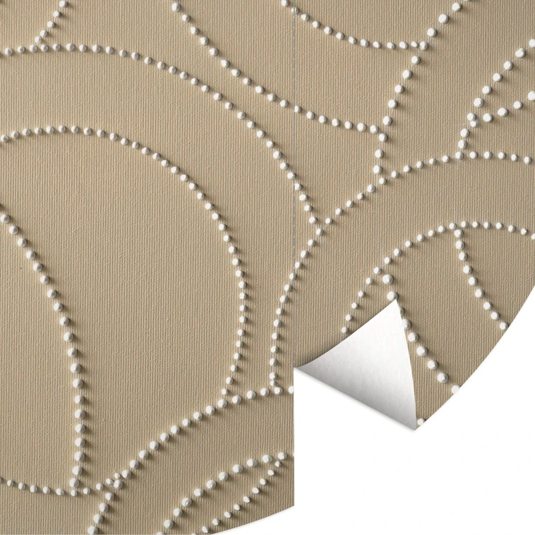 Fototapete mit 3D-Design - Abstrakte Ringe beige - Grande - Rund - Selbstklebend/Vlies 