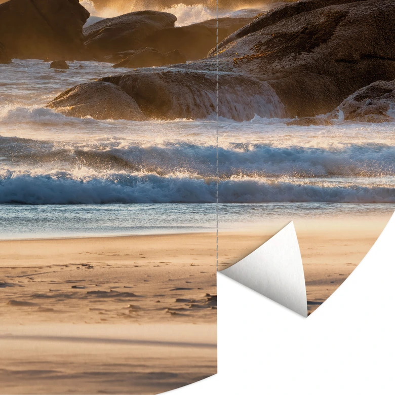 Papier peint plage au lever du soleil en Afrique - Hugonnard - Rond - papier peint intissé/papier peint intissé autocollant 