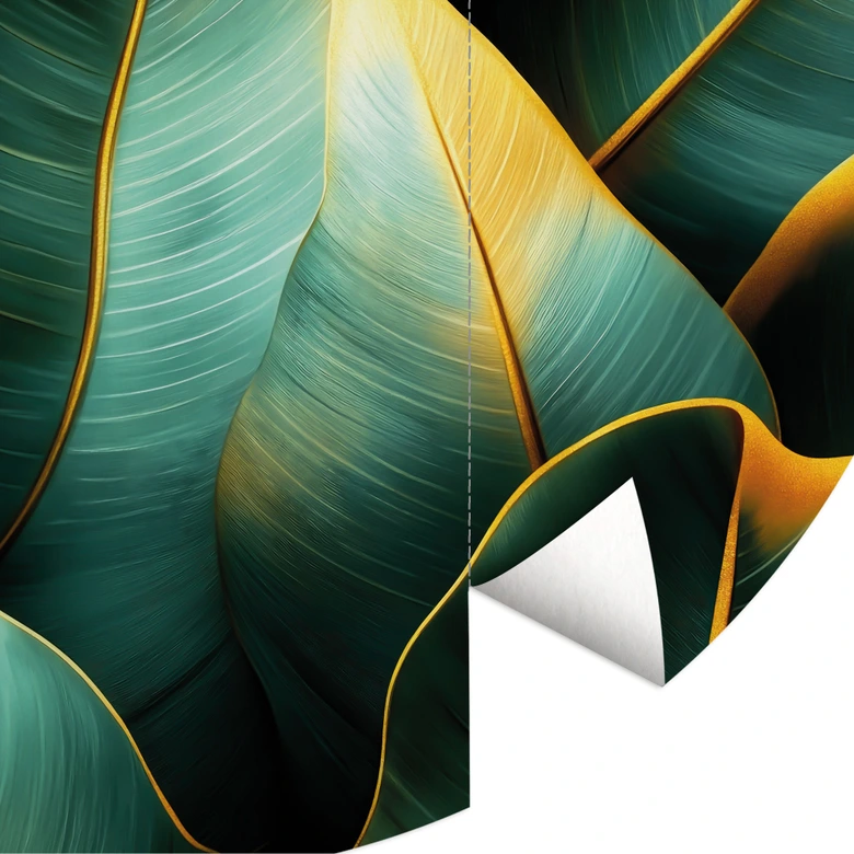 Exotische bananenbladeren | Botany Fotobehang - Jaszke - rond - vliesbehang/zelfklevend vliesbehang 