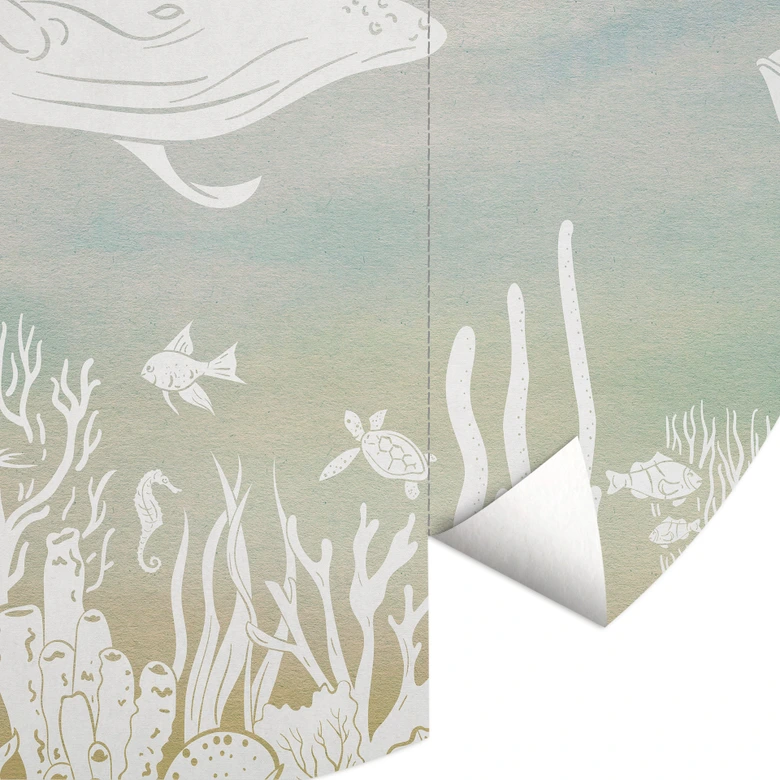 Wall Mural Underwater World Paradise - Ombre - Kikki Belle - Round - non self-adhesive/self-adhesive wallpapers 