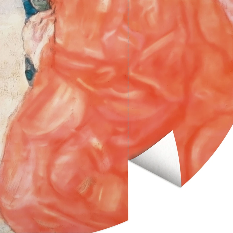 Papier peint photo Klimt - Les amies - rond - adhésif/non tissé 