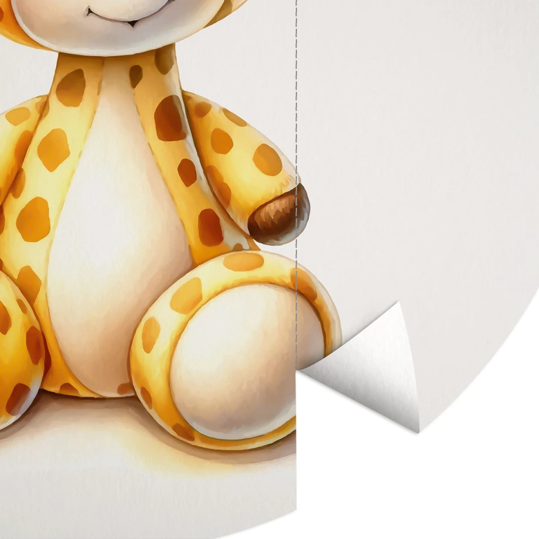 Fotomural de habitación infantil jirafa bebé - Magnusson - Redondo - Papel pintado autoadhesivo/no tejido 