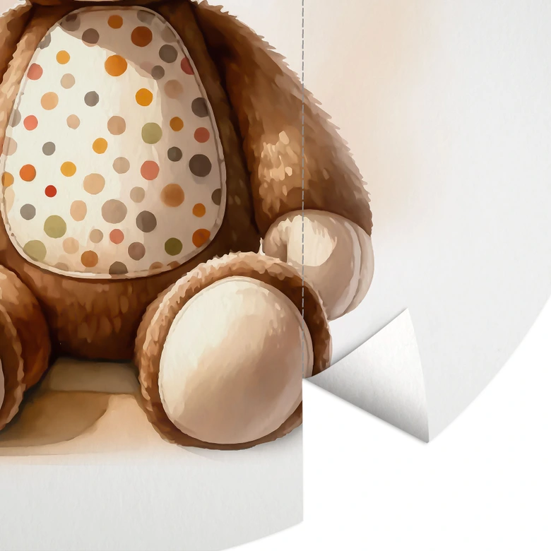 Fototapet för barnrum - Liten apa - Magnusson - Rund - non-woven tapet/självhäftande non-woven tapet 