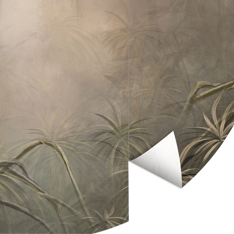 Fototapete Mystischer Regenwald im Nebel - Ms Tiff - Rund - Selbstklebend/Vlies 