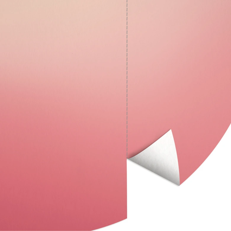 Ombre - Rosa sol - Rund Fototapet - non-woven tapet/självhäftande non-woven tapet 