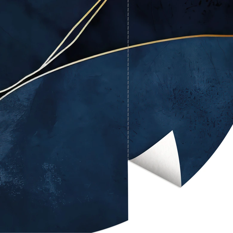 Fototapet i blått och vitt - Paksoylu - Rund - non-woven tapet/självhäftande non-woven tapet 