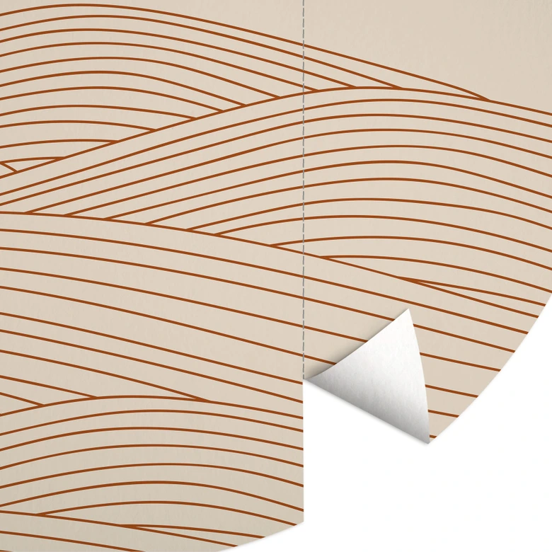 Fototapete Sonnenaufgang über der abstrakten Wüste - Playell - Rund - Selbstklebend/Vlies 