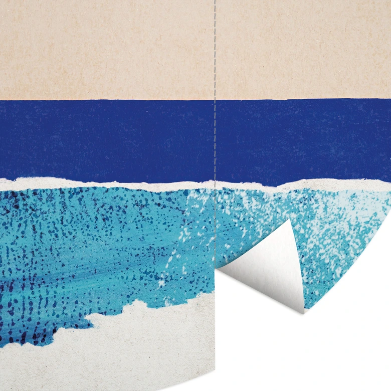 Fotomural Playa tranquila al atardecer - Rivers - Round - Fotomural autoadhesivo/no tejido 