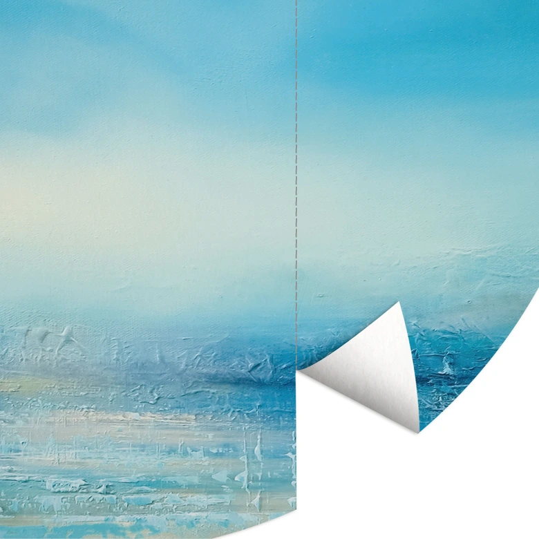Fototapete Endlose Weite in Blau - Schmucker - Rund - Selbstklebend/Vlies 