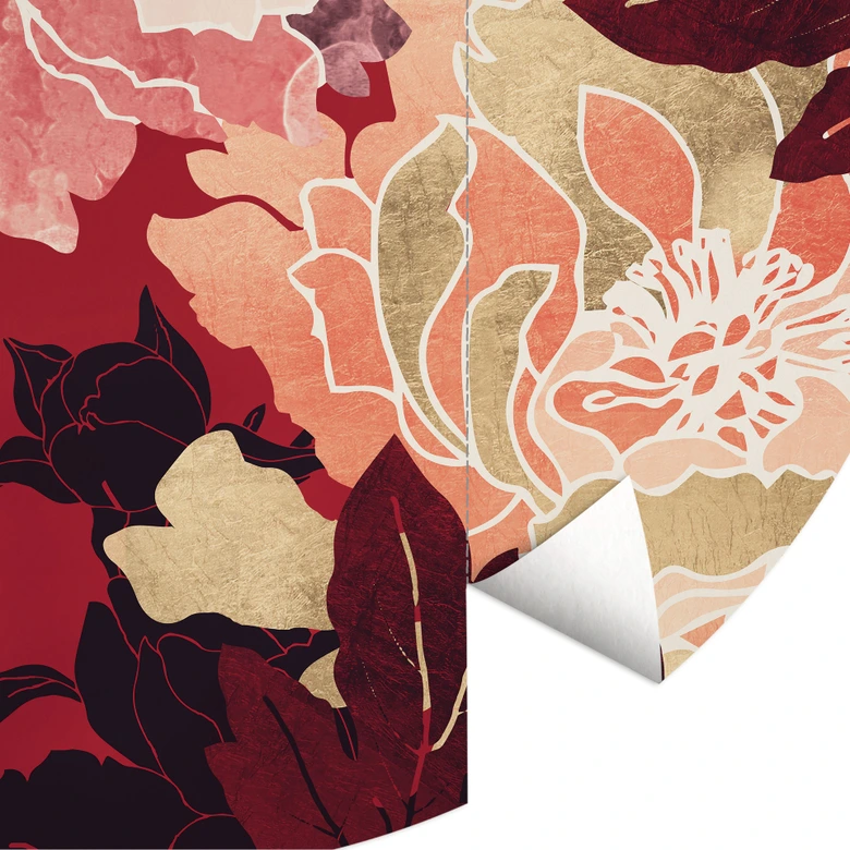 Fototapete Pfingstrosen mit großen Blüten - SpaceFrog Designs - Rund - Selbstklebend/Vlies 